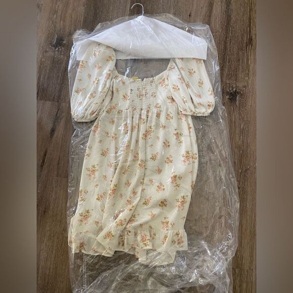 Reformation Cream Floral Dress Sz Small - Picture 3 of 3